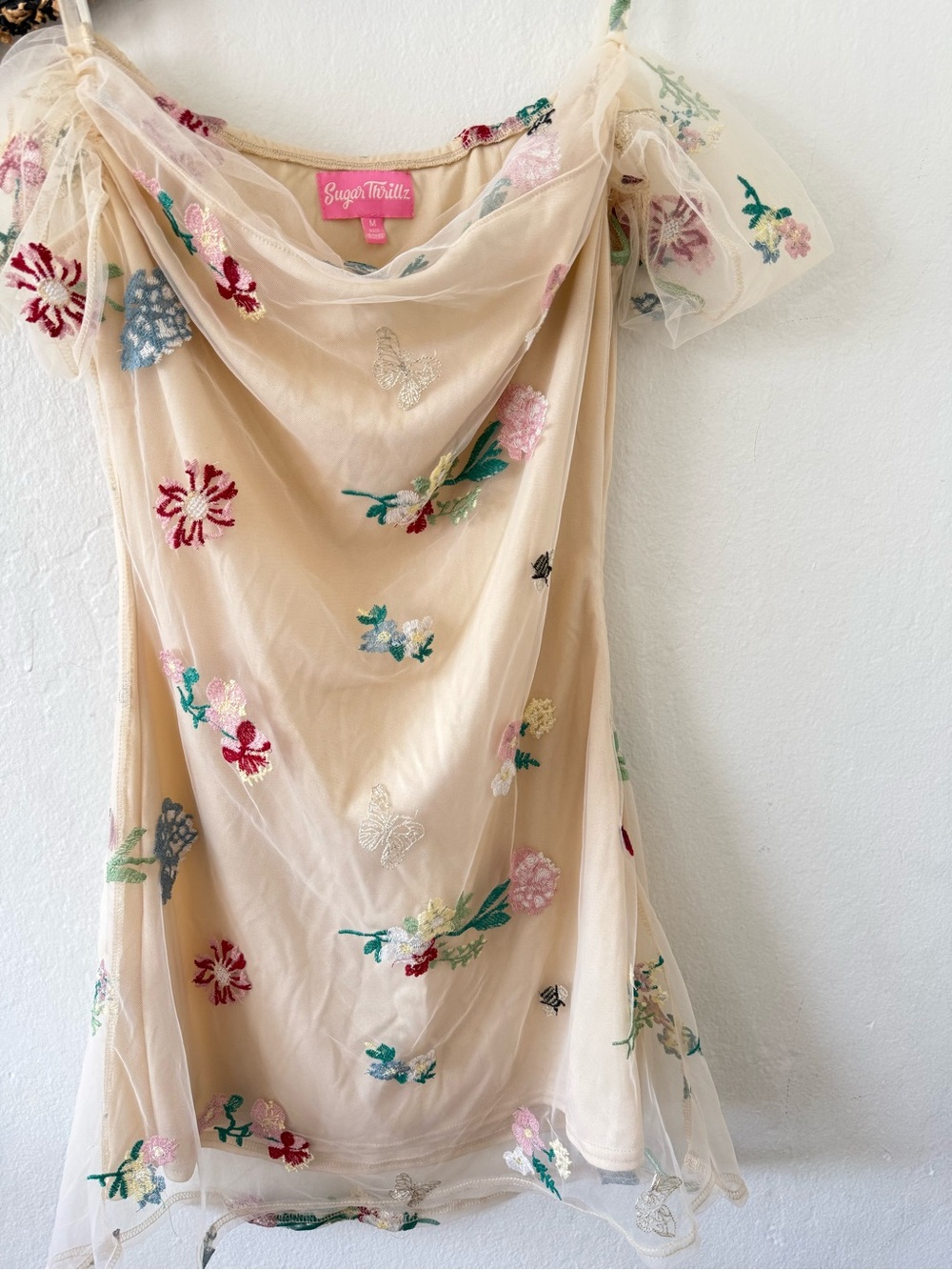 Dolls Kill Sugar Thrillz Feels Like Paradise Floral Mini Dress Size Medium - Picture 12 of 16